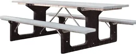 Tables de pique-nique en plastique recyclé, élément en arc