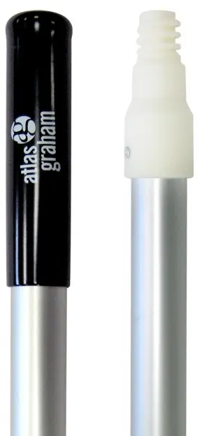 Manche fileté en aluminium avec embout en nylon 15/16"