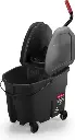 Combo seau essoreuse à pression descendante noir WaveBrake, 8,75 gal