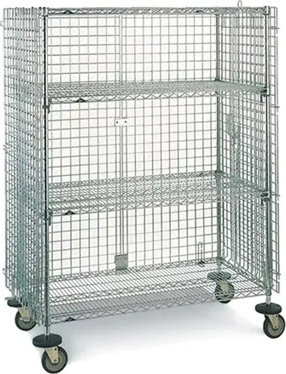 Chariots en treillis métallique, Chromé, verrouillable