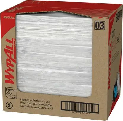 Wypall X60 Chiffons de nettoyage plié en quatre blancs