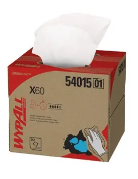 Wypall X60 Chiffons de nettoyage en boîte pop-up blanc