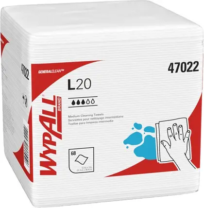 47022 Wypall L20 Chiffons de nettoyage pliés en 4 blancs