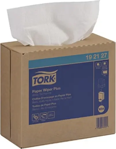 Tork Plus 192127 Chiffons en papier blanc en boîte pop-up