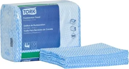Tork 192183 Chiffons de nettoyage pour le service alimentaire plié en Z, bleu