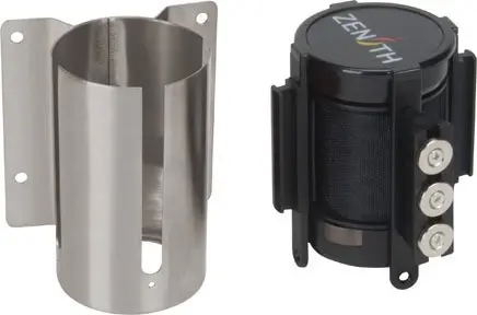 Barrière à fixation murale en acier inox avec ruban magnétique de 12'