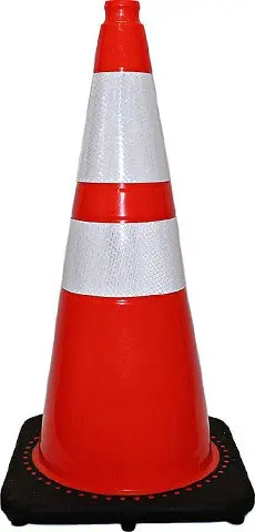 Cône de circulation avec bande réfléchissante