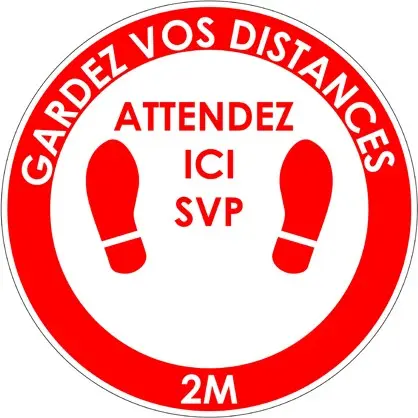 Autocollants au sol GARDEZ VOS DISTANCES