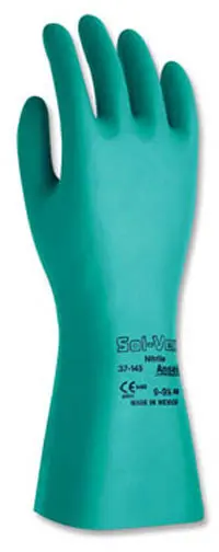 Gants en nitrile 11 mils. Verts fini gauffré 37-145 Sol-Vex