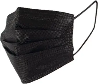 Masque chirurgical jetable de grade médical, NOIR