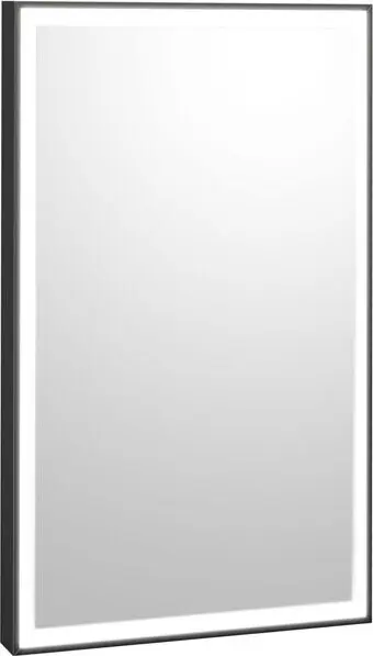 B-167 Miroir rectangulaire à cadre noir avec rétroéclairage DEL