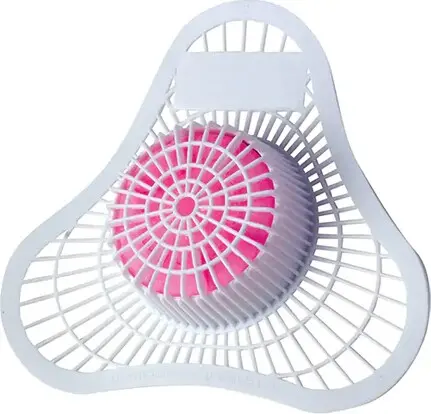 Tamis d'urinoir avec bloc intégré