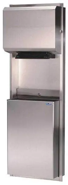 Unité murale distributeur de papier en rouleau et poubelle de 50 L