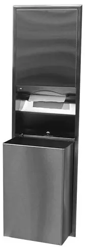 Distributeur de papiers et poubelle de 56'' Bobrick B-3947 CLASSIC, 68 L