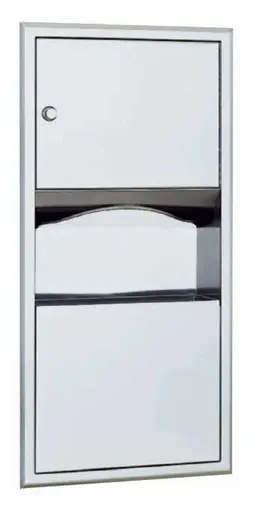 Distributeur de papiers et poubelle encastrée de 28'' Bobrick B-369 CLASSIC