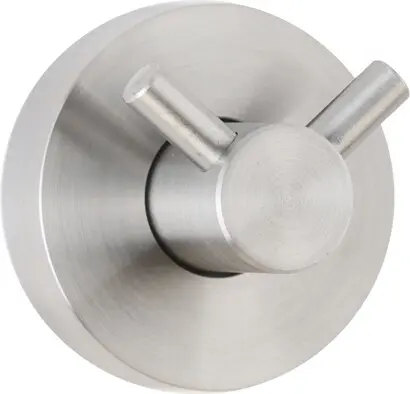 Crochet à manteau, double, en acier inoxydable