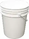 Contenant en plastique avec couvercle blanc, 20L