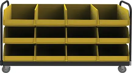 Râtelier mobile à deux côtés, 12 bacs