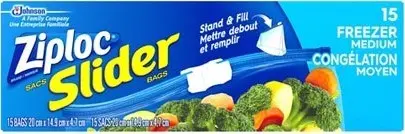 Sacs de congélation moyen avec fermeture à glissière Ziploc, 15 sacs