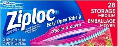Sacs d'emballage format moyen avec onglets faciles à ouvrir Ziploc