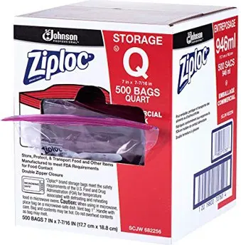 Sacs d'entreposage Ziploc Quart, 500 sacs