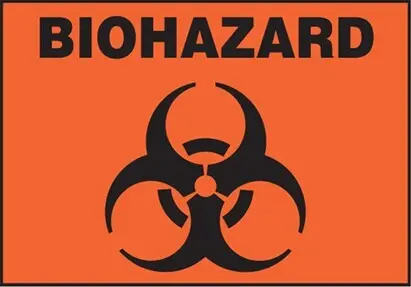 Étiquette danger biologique anglais avec pictogramme