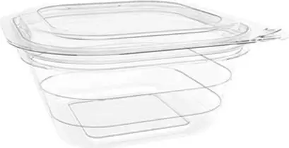 Contenant recyclable à charnière avec couvercle plat