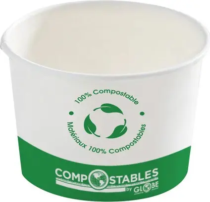 Bol en carton compostable blanc pour nourriture