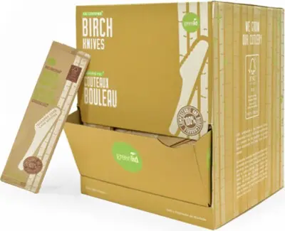 Ensemble d'ustensiles en bois de bouleau avec distributeur