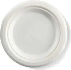 Assiette en bagasse blanche