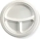 Assiette ronde compostable à 3 compartiments