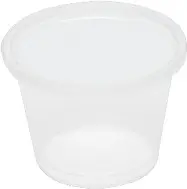 Gobelet à portion en plastique recyclable transparent