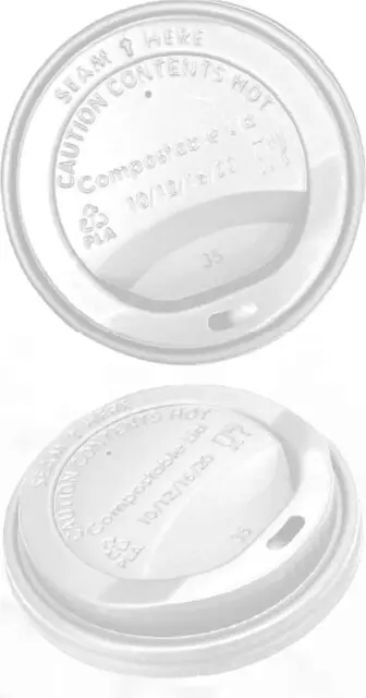 Couvercle en bagasse blanc compostable