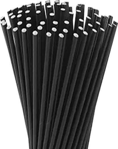 Paille noire en papier compostable