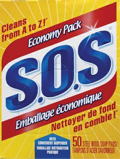 Boîte de tampons savonneux en laine d’acier S.O.S