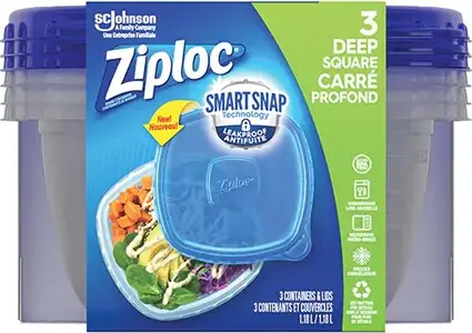 Contenants carrés Ziploc avec technologie Smart Snap