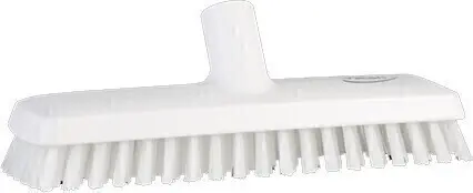 Brosse lave-pont alimentée en eau avec fibres extra-ferme, 10-3/4"