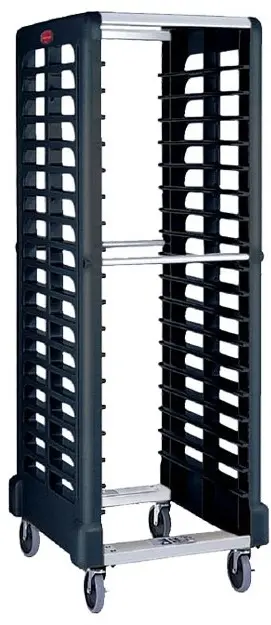 Chariot noir pour plateaux alimentaires