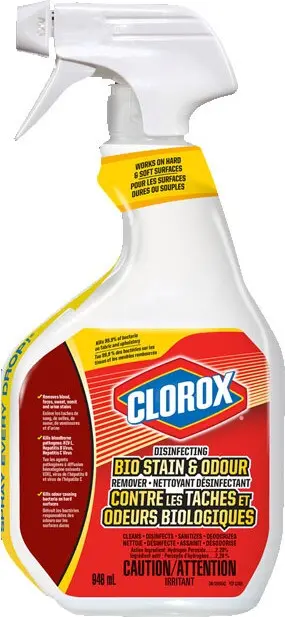 CLOROX Nettoyant désinfectant contre les taches et odeurs biologiques