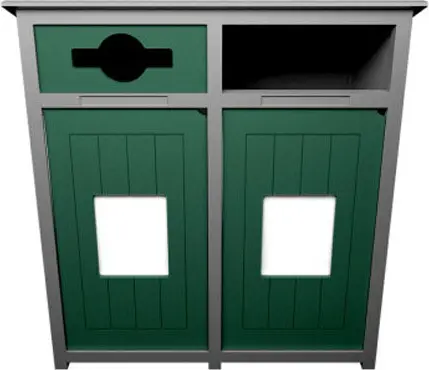 AURA Station extérieur double pour le recyclage mixte 64 gal 