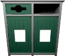 AURA Station extérieur double pour le recyclage mixte 64 gal 