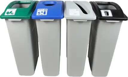 WASTE WATCHER Îlot de recyclage 4 voies 92 gal