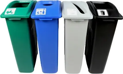 WASTE WATCHER Station 4 voies pour le recyclage 92 gal