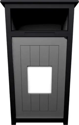 AURA Poubelle extérieure avec panneau d'affichage 32 gal