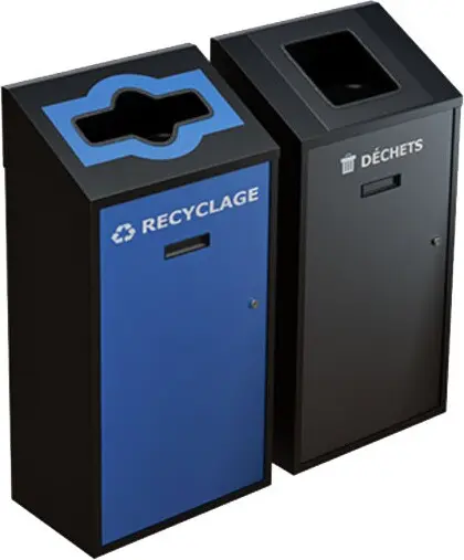 TRANSIT Îlot de récupération mural double 58L