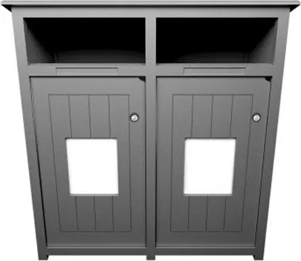 [BU176503000] AURA Station de recyclage mixte double verrouillable grise 64 gal