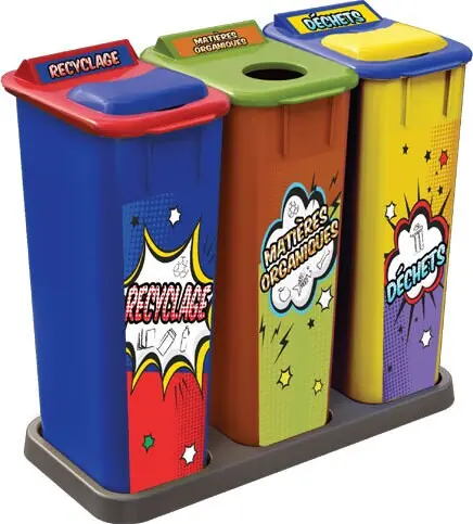 [NI0POP58000] POP ART Îlot de récupération 3 voies 58L