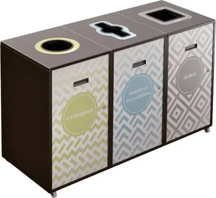 LOUNGE Station de recyclage 3 voies 120L