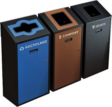 TRANSIT Station de recyclage mural 3 voies 58L