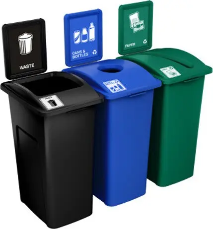 [BU203211000] WASTE WATCHER XL Poubelles de recyclage 3 voies 96 gal